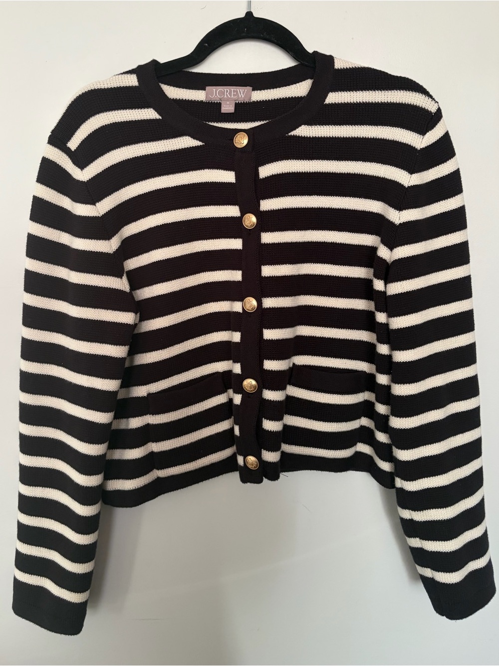 J.Crew Relaxed Striped Emilie sweater lady jacket Cotton - M